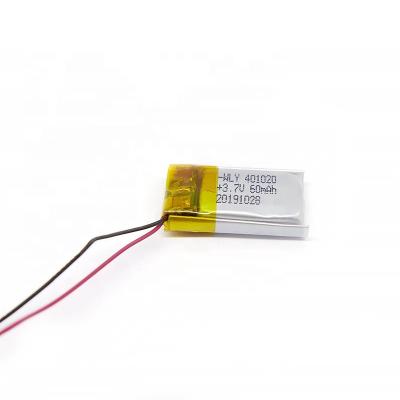 China Toys Earphone Battery 3.7V 60mAh 401020 Lipo Battery for sale