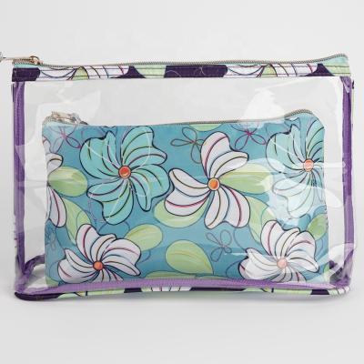 China Lady Hot Sale Travel Eco Transparent Beauty Toiletry PVC Cosmetic Bag for sale