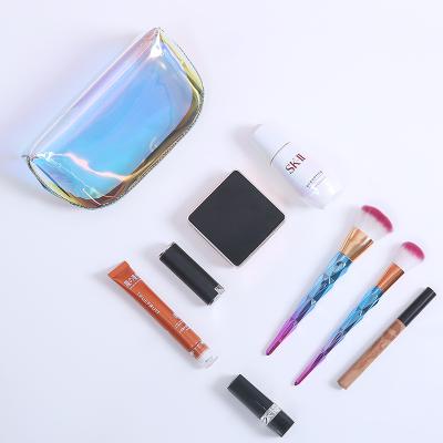 China Fashoion Transparent Iridescent Waterproof Lips Color Makeup Pouch TPU Cosmetic Pouch Shiny Cosmetic Bags Gift Bags Set 3 for sale