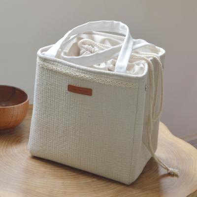 China Modern Simplicity Simple Cotton And Portable Lunch Bag Canvas Beam Say Thickened Heat Preservation Lunch Box Bag Aluminum Foil Picnic Lip Bag for sale