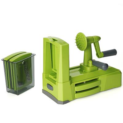 China Viable Salad Chopper Manual Spiral Slicer Cutter Spiralizer Potato Carrot Cucumber for sale