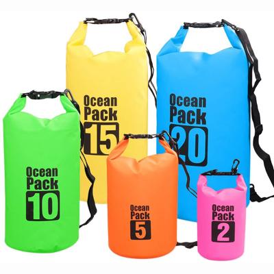 China Fashion Waterproof Dry Bag, Custom Floating Logo Dry Bag 2L 5L 10L 15L 20L 25L 30L PVC Tarpaulin Ocean Duffle Pack Waterproof Backpack for sale