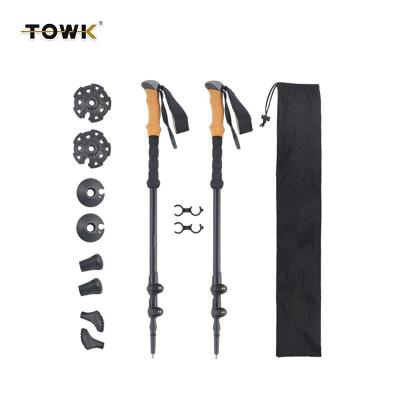 China Ultra Light Foldable 2 Pack Walking Stick 50% /60% Carbon Outdoor Mountaineering /100% Carbon Fiber Trekking Poles for sale