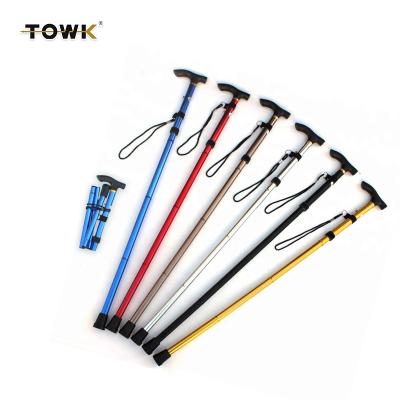 China Factory Wholesale Mountaineering Canes Folding Foldable Walking Stick Trekking Canes Hiking Poles for sale