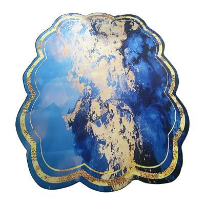 China High Quality Vintage Velvet 3d Print Irregular Shape Crystal Area Rug Washable for sale