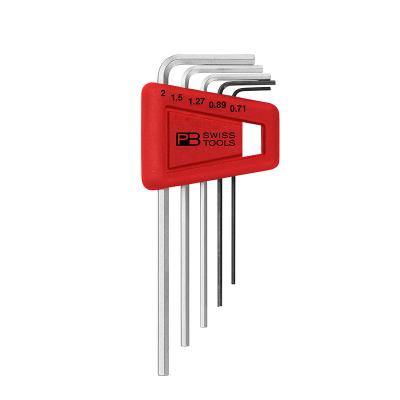 China Alloy Based On Swiss Spring Steel PB Tools 5 Pcs L Type Mini Hexagon Wrench Hex Allen Wrench Key Screwdriver Home Repair Tool for sale