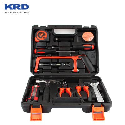 China Household Tool Kit 13 Pcs Household Wrench Hacksaw Hand Tool Hardware Kit Toolbox Set For Home for sale