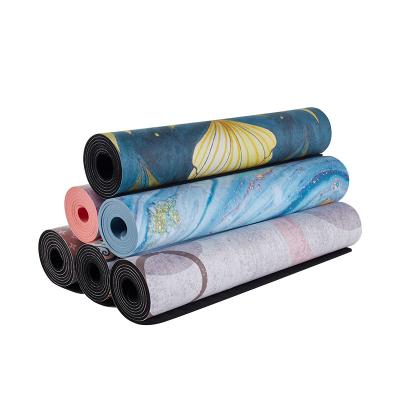 China Travel Yoga Mat Folding Tape Suede High Density Eco-Friendly Personalized Fitness Mat Non-Slip for sale