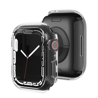 China Transparent Hard PC PC Watch Cover For iWatch 7 Clear Case PC Protector For Apple Watch 7 41mm 45mm Cover for sale