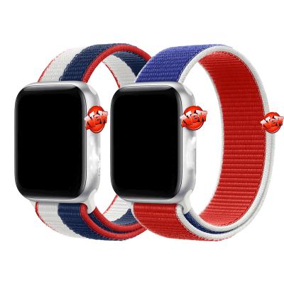 China Made of Sports Premium Nylon Fabric Loop Smart Watch Nylon Band For Apple Watch Band Wrist Bands Strap 38mm 42mm 44mm for sale