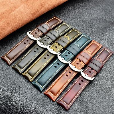 China Luxury Genuine Leather Watch Band Real Leather Watch Band Strap 18mm 20mm Men's Leather Band Watches Original for sale