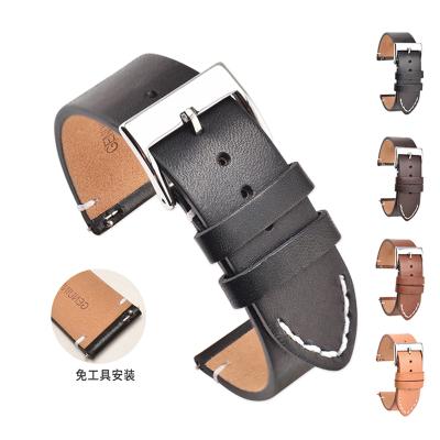 China Genuine Leather Smart Accessories 14mm 16mm 18mm 20mm 22mm Unisex Soft 24mm Watch Strap Band for sale