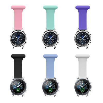 China New 20mm 22mm Unisex Universal Silicon Soft Silicone Strap Pin Nurse Watch Band For Samsung Rubber Watch Bands for sale