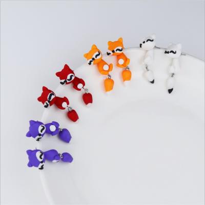 China Hot Selling Cute Polymer Clay Animal Earrings Cute Handmade Stud Earrings For Women Girls Jewelry for sale