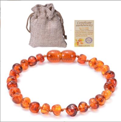 China CLASSIC Natural Irregular Natural Raw Baltic Amber Beads Baby Kid Children Teeth Teething Bracelets for sale