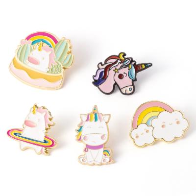 China Hot Selling High Quality Dog Unicorn Cloud Rainbow Enamel Lapel Badge Brooch Pins For DIY Backpack Clothes Hat for sale