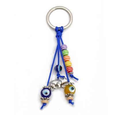 China 100% New 2021 Evil Eye Blue Eye Purse Car Purse Case Phone Key Chains Eco-friendly Turkish Pendant Key Ring Chain for sale