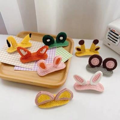 China Eco-friendly Handmade Crochet Hair Clips 3 D Cute Children Cartoon Girls Hairpins Decorative Stereoscopic Animal Hair Accessories for sale