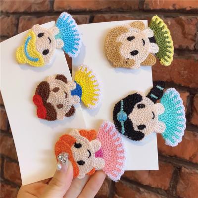 China Fashion Yarn Handmade Wool Hair Clips Cute Children Princess Cartoon Girls Decorative BB Hairpins Hair Accessories for sale