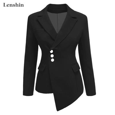 China One Piece Anti-Wrinkle Lenshin Jacket With Pocket For Lady Asymmetric Coat Women Blazer Fashion Work Wear Office Outwear for sale