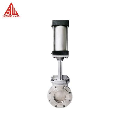 China Flange Stainless Steel Pneumatic Knife Gate Valve Medium Temperature Manual Power for sale