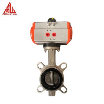 China CF8 CF8M Stainless Steel Wafer Pneumatic Butterfly Valve for sale