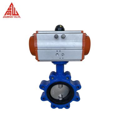 China Iron WCB Stainless Steel Pneumatic Butterfly Valve for sale