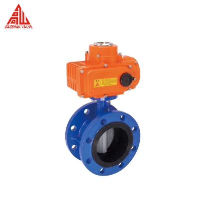 China Cast Ductile Iron Rubber Seal Flanged Electric Actuator Butterfly Valve for sale