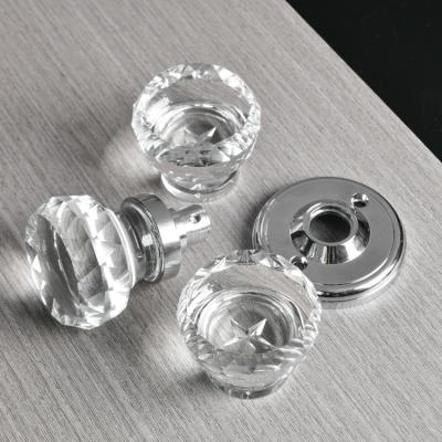 China Crystal Furniture Knobs Wholesale Direct Sales Transparent Clean Clear Drawer Knob New Product Top Part for sale