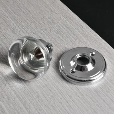 China Transparent Clean Standard Crystal Doorknob Handles Low High Quality Glossy MOQ Crystal Handle Upper Section Eco-friendly for sale