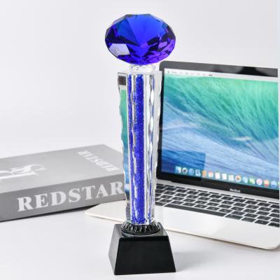 China Special Award Glass Trophies Europe Design Award Glass Trophies Personalized Crystal Trophy Custom for sale