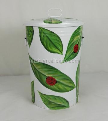 China Sustainable Paint Colored Trash Can Galvanized Metal Trash Can Colored Trash Can for sale