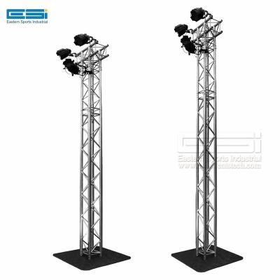 China New style trade show DIY DJ style light pillar line spigot stage truss aluminum tower speaker audio stand row for sale