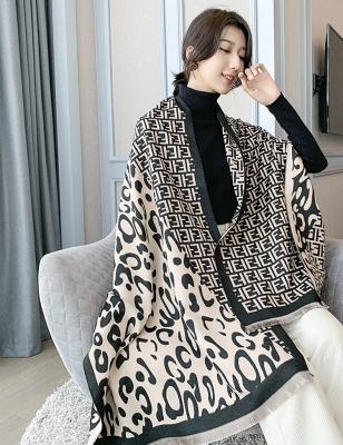 China Sage scarf and shawl tending Korean soft waxy geometric era of 2023 style intellectual shawl of imitation cashmere shawls new the big scarf letters for sale