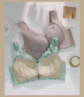 China Built-in Pump Women's Lace Underwear Massage Particles To Decompress Underwear Gathering Wire Free Bra for sale