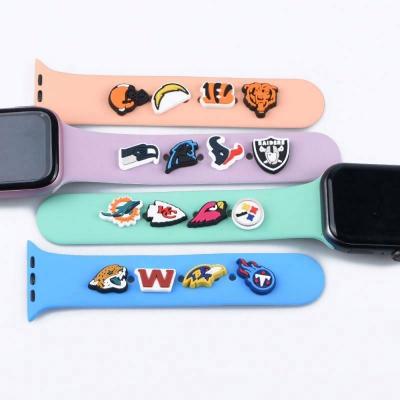 China Rubber NFL CHARM For Apple Watch Band Ornament Accessories Decorative Studs Watch Band Parts For Apple Watch Band Charms Accessories for sale