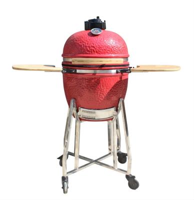 China Parrilla Kamado de cerámica de 44 cm Utensilios de cocina de color rojo real de 17 pulgadas en venta