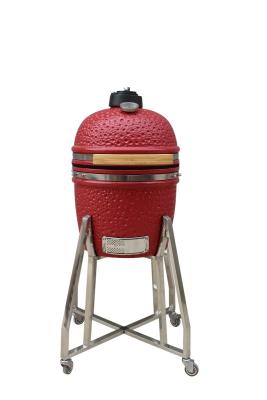 Cina Griglia in ceramica per barbecue Kamado da 15 pollici da 39 cm con carrello e tavolini laterali in vendita