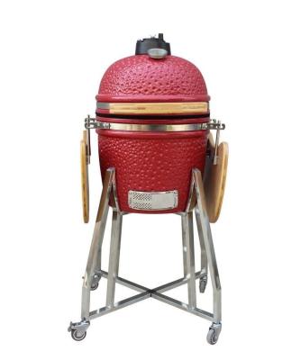 Cina Barbecue all'aperto in ceramica Kamado ad alto grado di resistenza al fuoco rosso 39 cm 15 pollici in vendita