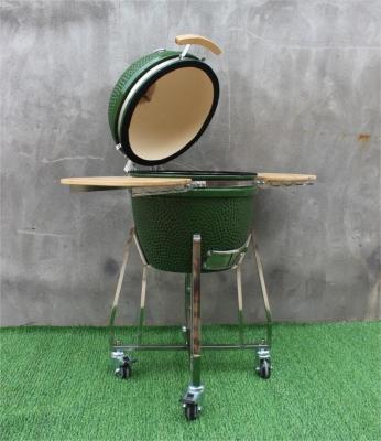 China Groene kleur 48cm Kamado 18 Inch Grill Keukengerei Zwart gecoat ijzer Te koop