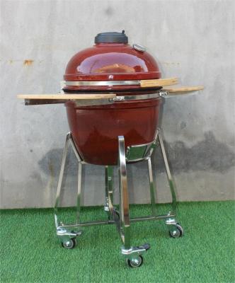 China 18-Zoll-Kamado-Barbecue-Grill-Smoker-Keramik, tropische rote Farbe, 48 cm zu verkaufen