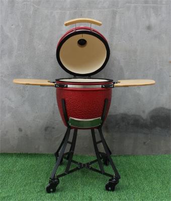 중국 17 인치 세라믹 BBQ Kamado 왕 빨간색 44cm 취사도구 검정 입히는 철 판매용