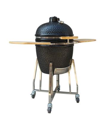 Κίνα Outdoor Charcoal Ceramic Kamado Grill  22 Inch Black Color Stainless Steel προς πώληση