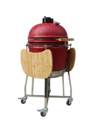 Κίνα 22 Inch Ceramic Charcoal Grill Outdoor Kamado Red Color Fired Resistance προς πώληση