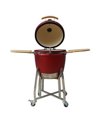 Китай Red Color Ceramic Kamado Grill  22 Inch Outdoor Charcoal Heat Resistant Mullite продается