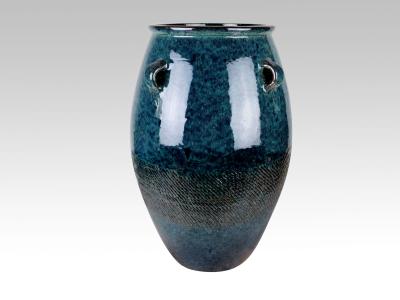 Κίνα High Fired Glazed Ceramic Outdoor Pot For Outside 24 Inch Jar With Handles προς πώληση