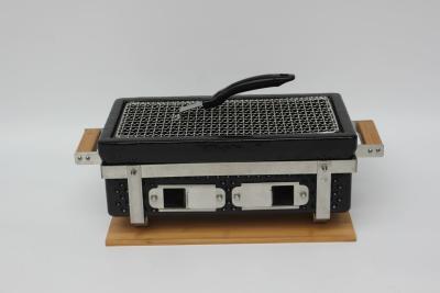 China Ceramic Charcoal BBQ Grill Hibachi Grill Rectangle in Black Color à venda