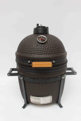 China Outdoor Charcoal 16 Inch Kamado Grill Ceramic Matte Black Color 40cm en venta