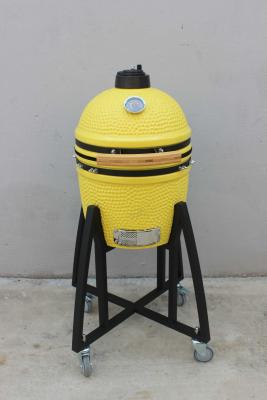 Κίνα Κεραμικό 16 ιντσών Kamado Grill Charcoal Λεμονό χρώμα 40cm Με καροτσάκι και χωρίς πλάγια τραπέζια προς πώληση