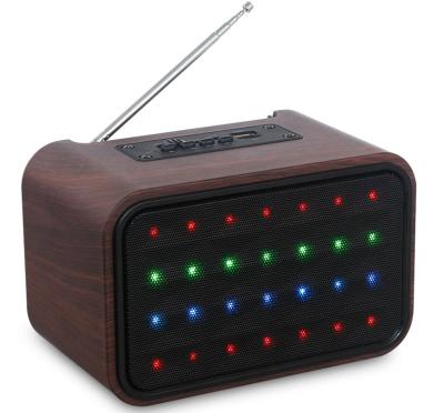 China Light blue LED toothed speaker LED flashing portable radio lights AUX column. Bass Loudspeakers Support FM Radio MIC Music Stereo for sale